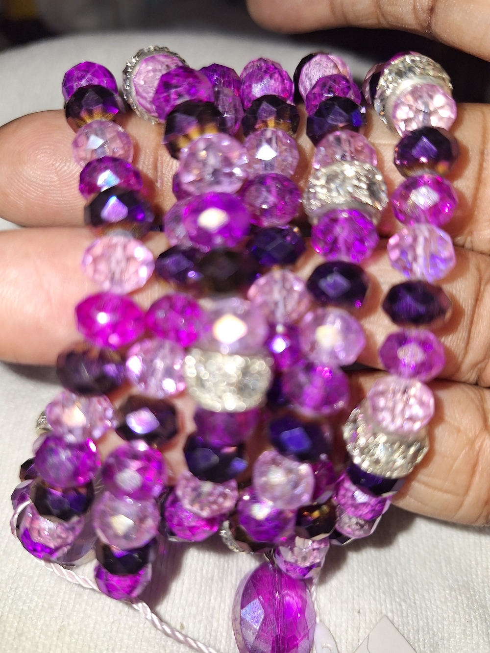 Malia Stack Grape 🍇 Sassy Jones Purple  Crystal Stretch Bracelet